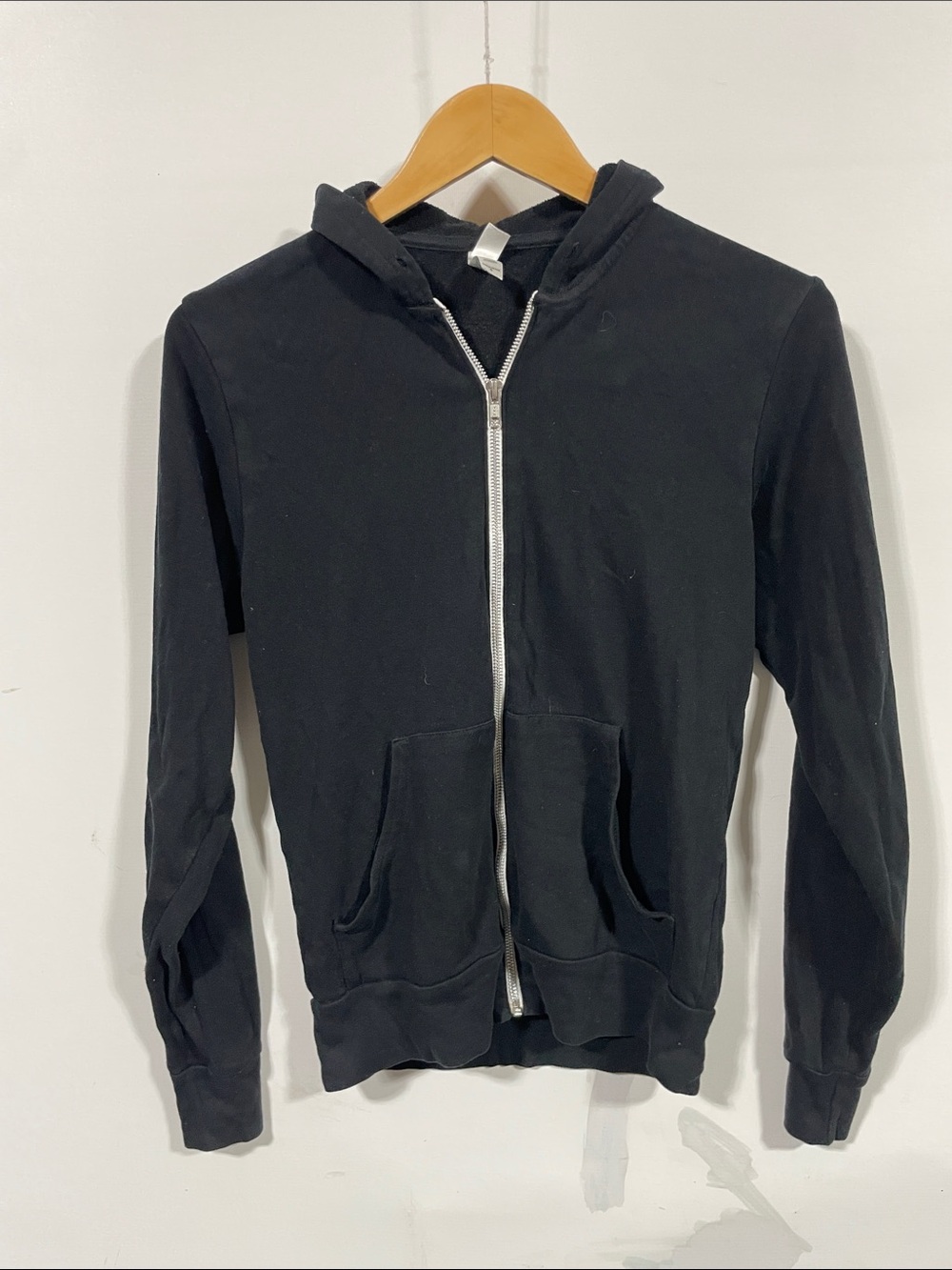 Apple Black Zip-Up Hoodie with Hood